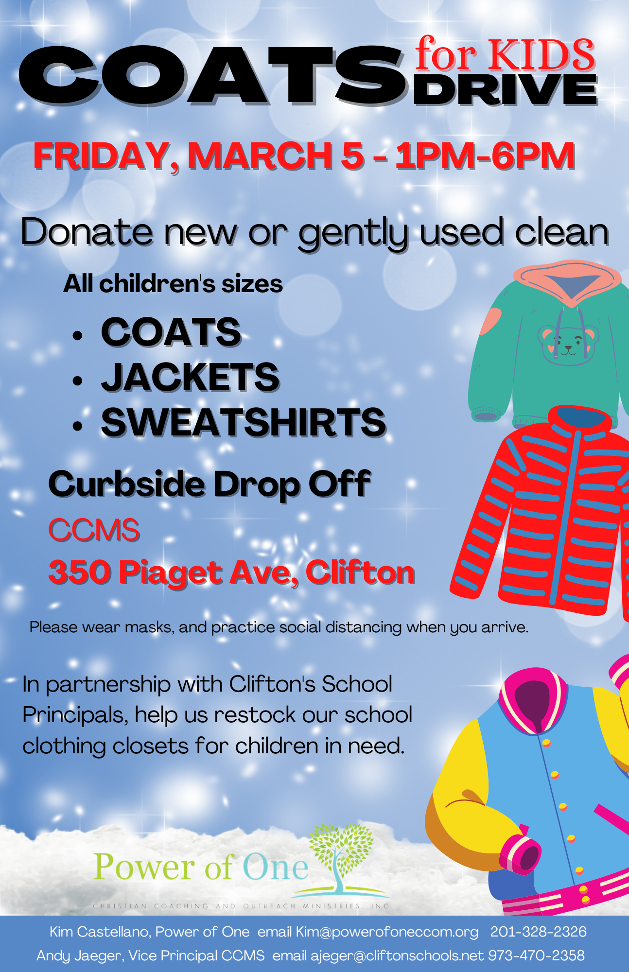 Coats for Kids DRIVE Power Of One CCOM