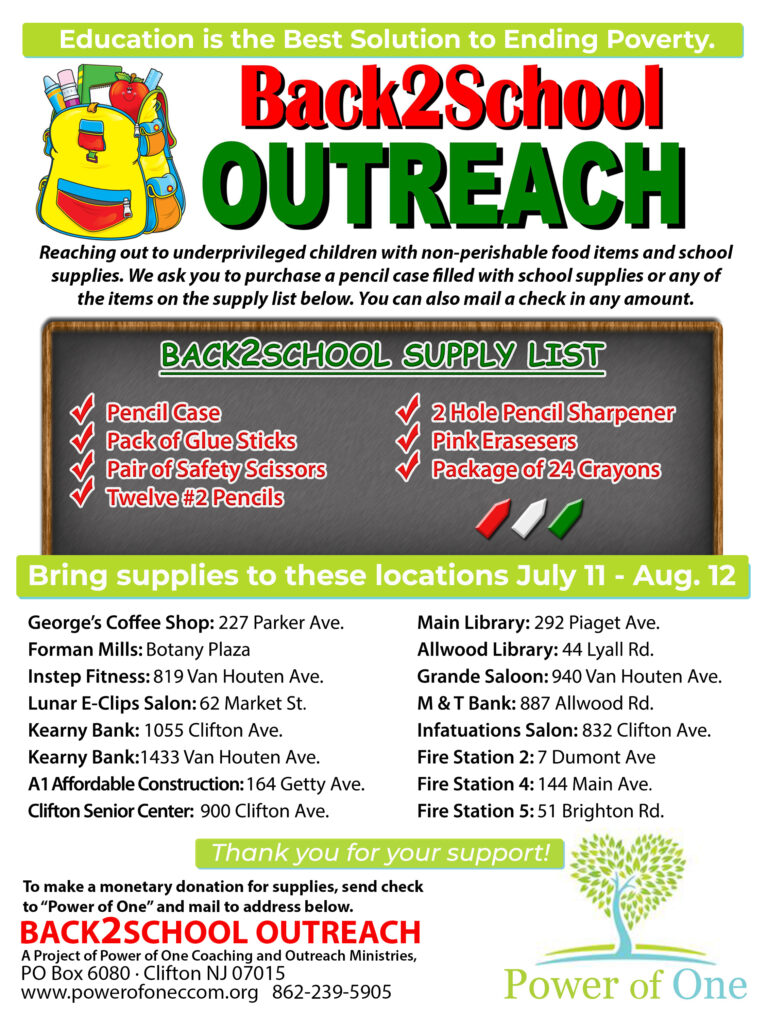 Back2School Outreach - Power Of One CCOM